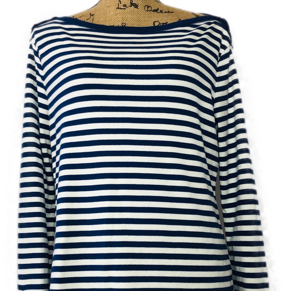 Tommy Hilfiger Blue and Cream Striped Top